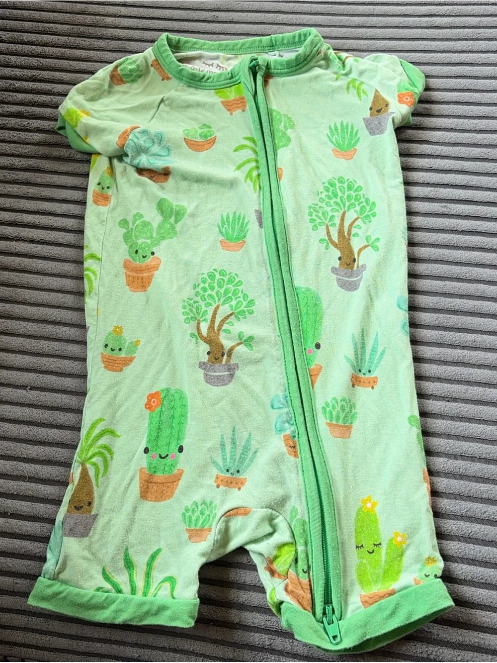 Little Sleepies Shorty Zippy Bundle Unisex Ocean Caterpillar Succulents 6-12 Mo